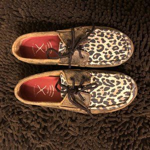 Twisted X Cheeta Print Driving Mocs